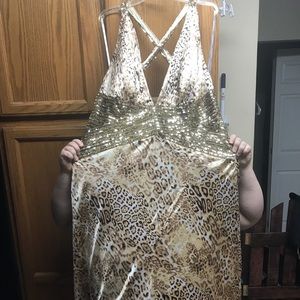 Leopard print with gold sequin/beading